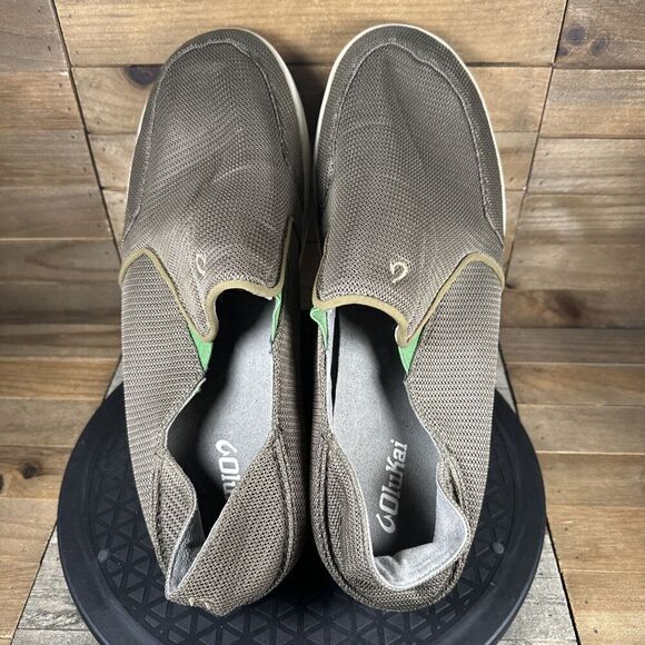 Olukai Nohea Mesh Men's Size 13 Mesh Slip-On Shoes Mustang Lime Peel 10188 - Picture 5 of 10